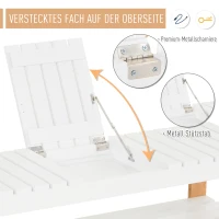 HOMCOM® Schuhbank, Sitzbank, Sitztruhe, Eingangsbereich, Dreistufiges Design Kiefernholz(m-5)