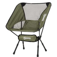 Outsunny® Campingstuhl mit Telefontasche Faltstuhl Angelstuhl Höhenverstellbar Alu Grün(m-4)