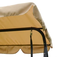 Outsunny® 2-Sitzer Hollywoodschaukel mit Sonnendach Gartenschaukel Metall Braun + Schwarz 195 x 115 x 172 cm(m-7)