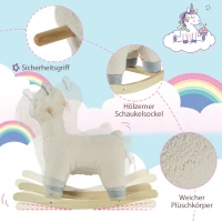 HOMCOM® Schaukeltier im Schaf Design Schaukelpferd für Kinder Cremeweiß(m-6)
