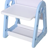 HOMCOM® Kindertafel mit Kinderstuhl Schreibtafel magnetisch Spieltafel 3-6 Jahre Blau(m-11)