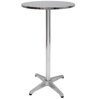 HOMCOM® Bartisch Stehtisch Bistrotisch Partytisch höhenverstellbar 70/110 cm Aluminium(m-3)