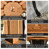 Outsunny® Pavillon Partyzelt Festzelt Gartenlaube mit Seitenwände Stahldach Aluminium Grau(m-7)