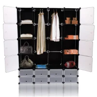 HOMCOM DIY Regalsystem Kleiderschrank Kunststoffregal 180x145x37cm(m-1)