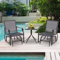 Outsunny Dreiteiliges Gartenmöbel Set, 2 Stühle, 1 Tisch, Braun, Grau(m-1)