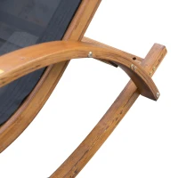 Outsunny® Schaukelstuhl Sonnenliege Holz Lounge schwarz(m-7)