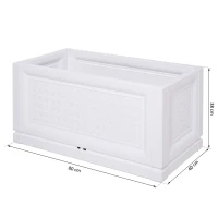 Outsunny® Hochbeet Gartenbeet Pflanzkasten Blumenkasten 2 Muster Abflusslöcher PP Weiß 80 x 40 x 38 cm(m-2)