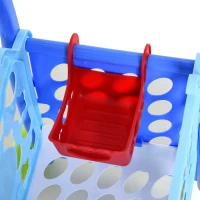 HOMCOM® Einkaufswagen für Kinder Kinderspielzeug Kaufladen Spielzeug Kunststoff Blau(m-10)