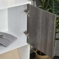 Boekenkast vrijstaande stelling keukenkast kubusrek met opbergvakken wit + grijs(m-8)