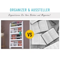 HOMCOM® Bücherregal 4 Ebenen Bücherhalter Aufbewahrungsregal Wandmontage Wasserfest Holz 59 x 12 x 113 cm(m-5)