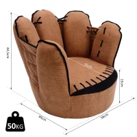 HOMCOM® Kindersofa Baseball Sofa Sessel fünf Fingersofa(m-2)