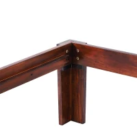 HOMCOM® Bettgestell Doppelbettrahmen Holzbett 15 Latten Erhöhte Beine Kiefernholz Braun 198 x 209 x 36 cm(m-7)