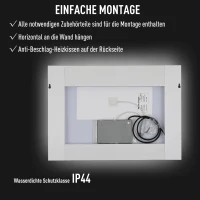 kleankin® LED-Spiegel Nebelfreier Wandspiegel Badspiegel Touch-Schalter Alu 70 x 50 cm(m-7)