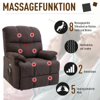 HOMCOM® Massagesessel mit Wärmefunktion | Inkl. Fernbedienung | 94 x 96 x 104 cm | Braun(m-5)