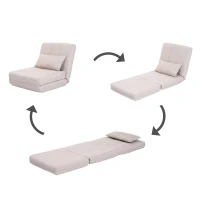 HOMCOM klappbarer Schlafsessel Schlafsofa Gästebett creme(m-1)