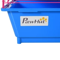 PawHut® Kleintierkäfig Tierkäfig Nagerkäfig Starter-Set mit allem Zubehör Stahl+PP Blau(m-8)