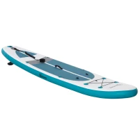 Outsunny stand up paddle met veel accessoires Wit+Blauw+Grijs 320 x 76 x 15 cm(m-4)