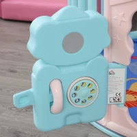 HOMCOM® Baby Laufgitter mit rundem Schutzgitter und Tür für Kinder zwischen 6-36 Monaten Kunststoff(m-9)