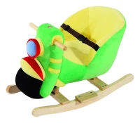 HOMCOM® Schaukelpferd Plüsch Motorrad Schaukeltier Pferd 32 Lieder(m-3)