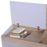 HOMCOM Schreibtisch mit aufklappbarer Tischplatte Arbeitstisch Bürotisch Computertisch mit Staufach und Regal Holz 120 x 60 x 74 cm(m-7)