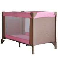 Baby Reisebett Babybett Kinderbett Babyreisebett klappbar rosa-kaffeebraun(m-2)