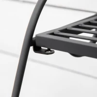 Outsunny Metalowe Schody Kwiatowe 3 Stopnie Stojak Na Rośliny Schody Drabina Półka Stojak Na Kwiaty Wewnętrzny Zewnętrzny Czarny 60,5 x 59,5 x 95,5 cm(m-5)