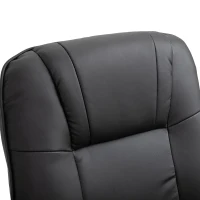 HOMCOM Faux Leather Reclining Armchair, with Footrest - Black(m-8)