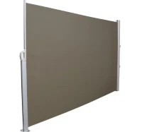 Seitenmarkise Windschutz Sonnenschutz Sichtschutz Alugestell 300x180cm kaffeebraun(m-2)