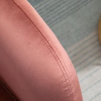 Fotel do salonu sypialni krzeslow velvet metalowy róż HOMCOM ®(m-9)
