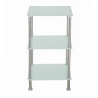 HOMCOM Standregal Küchenregal 3 Fach Edelstahl Weiß(m-4)