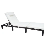 Outsunny Alu Polyrattan Gartenliege Sonnenliege Rattanliege Gartenmöbel braun(m-1)