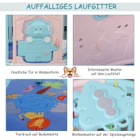 HOMCOM® Baby Laufgitter mit rundem Schutzgitter und Tür für Kinder zwischen 6-36 Monaten Kunststoff(m-8)