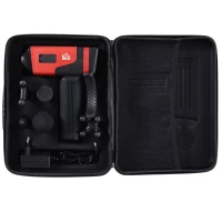 HOMCOM® Massagepistole Massage Gun Massagegerät 6 Köpfe 20 Geschwindigkeitsstufen Alulegierung Rot 6,5 x 17,5 x 22 cm(m-9)