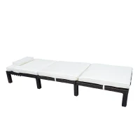 Outsunny Alu Polyrattan Gartenliege Sonnenliege Rattanliege Gartenmöbel braun(m-6)