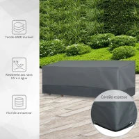 Outsunny Capa Protetora para Móveis de Jardim Tecido Oxford 600D Impermeável Cobertura de Móveis Mesas Cadeiras Sofá de Exterior com Corda e Fivela 190,5x72x76cm Cinza(m-7)