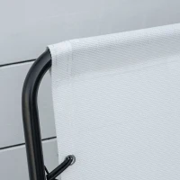 Outsunny 2 Pieces Patio Folding Chair Set, Outdoor Portable Loungers for Camping Pool Beach Deck, Lawn Chairs with Armrest Steel Frame, Cream White(m-8)