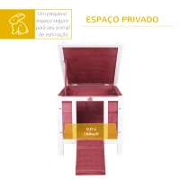 PawHut Coelheira de Madeira Exterior Coelheira para Roedores Animais de Estimação Pequenos com Teto Asfáltico e Rampa Antiderrapante 42x51x43cm Vermelho(m-4)