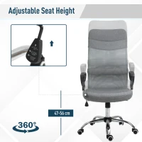 Vinsetto Ergonomic Office Chair High Back Mesh Grey(m-5)
