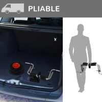 Homcom chariot de transport pliable pour kayak charge 75 kg aluminium universel avec roues 57,5 ​​x 33 x 24 cm argent(m-5)