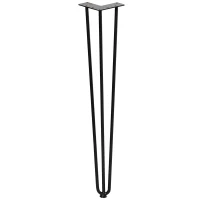 Homcom Lot de 4 pieds de table de style industriel et design en épingle à cheveux  12 x 12 x 71 cm Vis de montage incluses Noir(m-4)