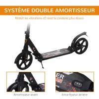 Homcom Trottinette pliable avec guidon réglable en hauteur Charge 100 kg(m-6)