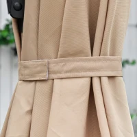 Outsunny Ombrellone da Giardino 268x268x250cm a Braccio Girevole a 360° e Inclinabile su 5 Livelli, Colore Khaki(m-8)