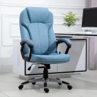 Vinsetto Chaise de bureau pivotante 66x75x112-122 cm Bleu clair(m-2)