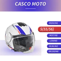 HOMCOM Casco Moto Jet Semi Integrale con Visiera Esterna e Parasole, Certificato ECE R22, Taglia S 55-56cm, Bianco(m-4)