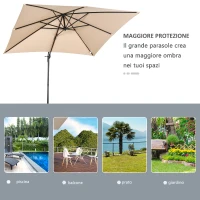 Outsunny Ombrellone da Giardino 268x268x250cm a Braccio Girevole a 360° e Inclinabile su 5 Livelli, Colore Khaki(m-7)
