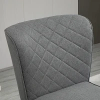HOMCOM Poltrona Imbottita con Rivestimento Effetto Lino, Poltroncina da Camera, Soggiorno, Cucina in Legno, Grigio(m-8)