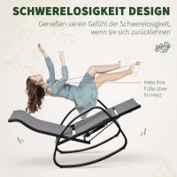 Outsunny krzesło bujane, ocynkowany metal, 90 cm x 64 cm x 96,5 cm(m-6)