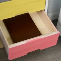 HOMCOM Cassettiera con 3 Cassetti Colorati in Legno, Comodino Elegante, Comò per Camera e Salotto, 30x34x51cm(m-8)