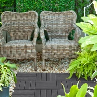 Outsunny Piastrelle da Giardino Incastrabili Set da 11 Mattonelle per Esterno 30x30cm Grigio(m-4)