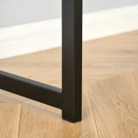 HOMCOM Scrivania Angolare a Scomparsa Pieghevole con 2 Ripiani Laterali in Legno e Metallo, Nera, 120x72.5x76.5cm(m-8)